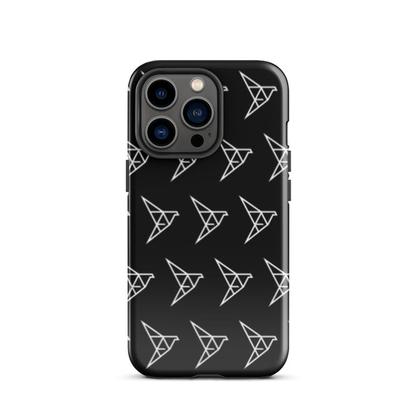 Origami Pattern iPhone case (Black)