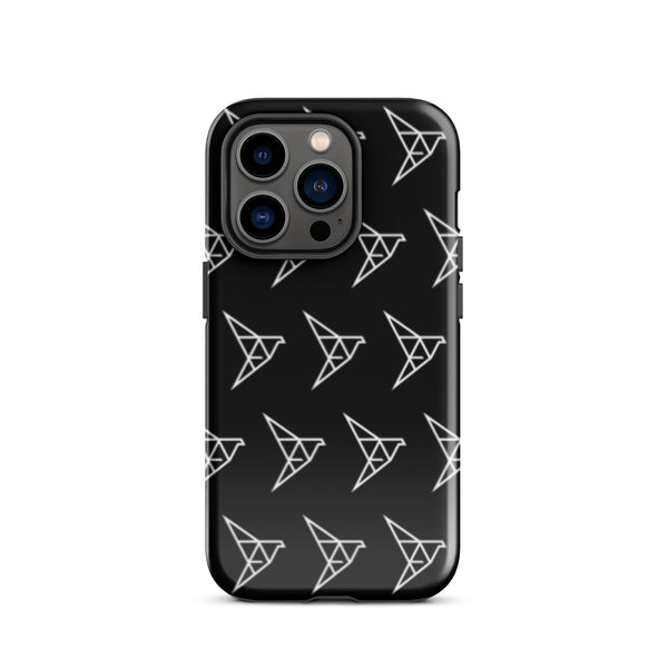 Origami Pattern iPhone case (Black)