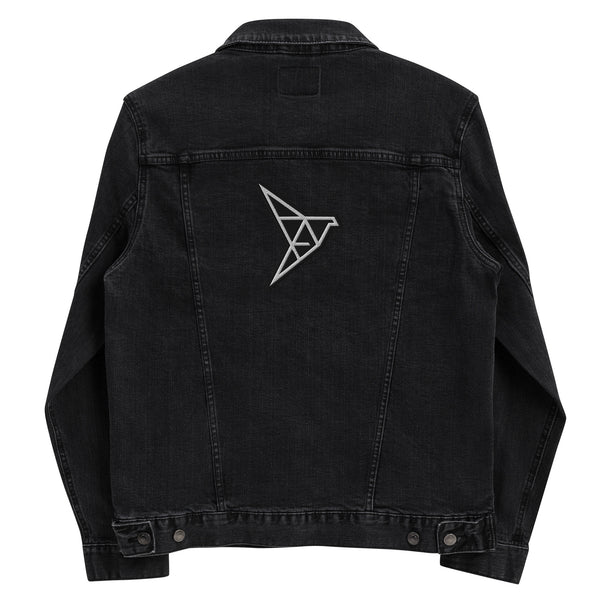 black denim jean jacket papr origami back