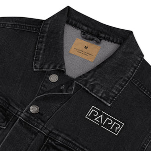 black denim jean jacket papr origami front