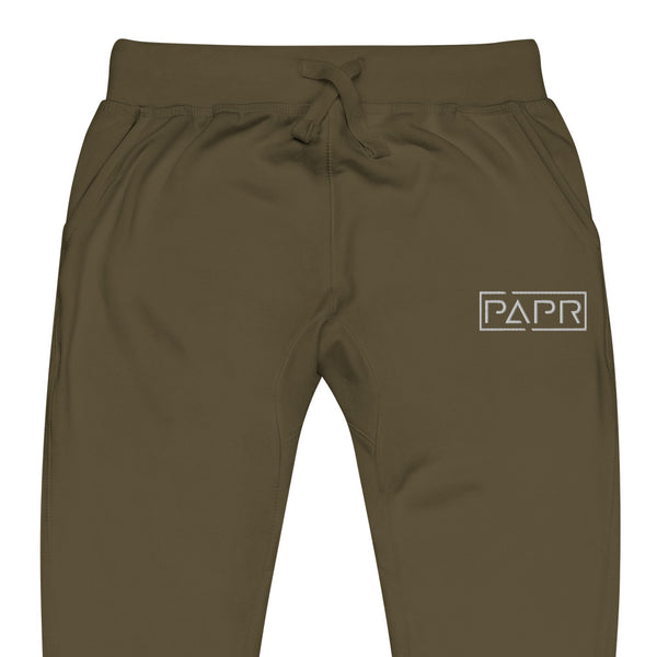 military green jogger fleece sweatpants papr