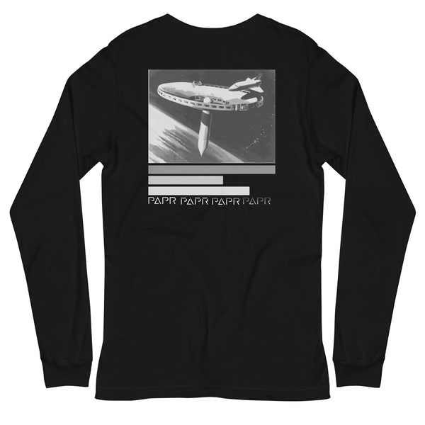 black long sleeve PAPR space laser back print