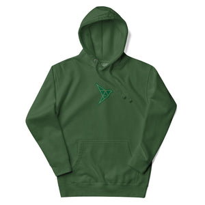 Forrest green  PAPR origami fill hoodie front