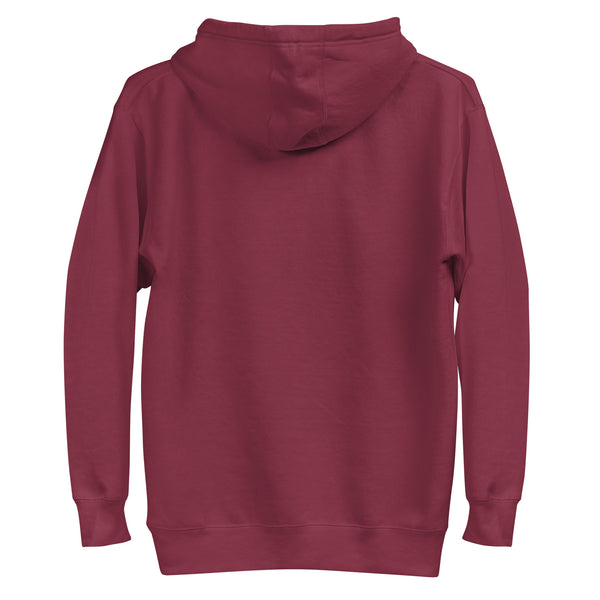 Maroon PAPR origami fill hoodie back