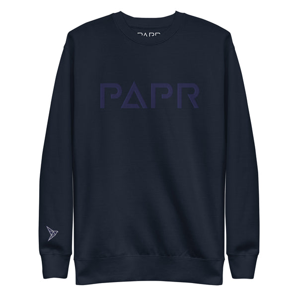 navy bold embroidered crewneck sweater sweatshirt