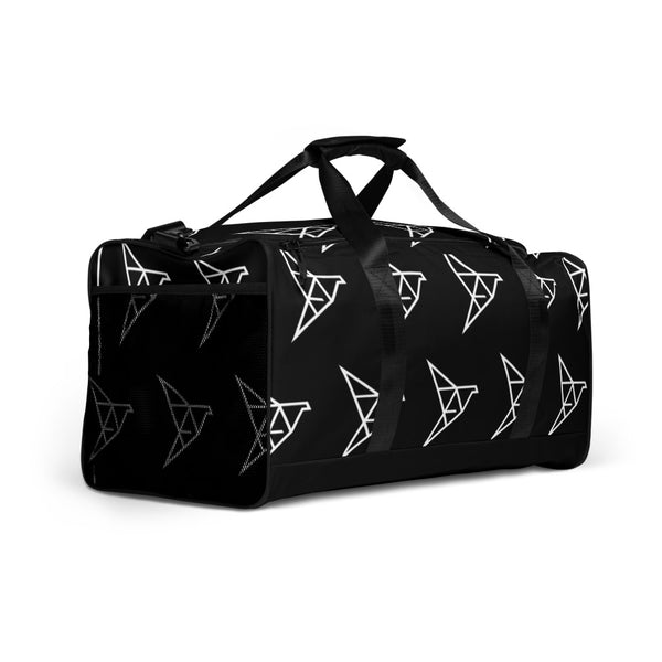 origami pattern duffle bag side pocket