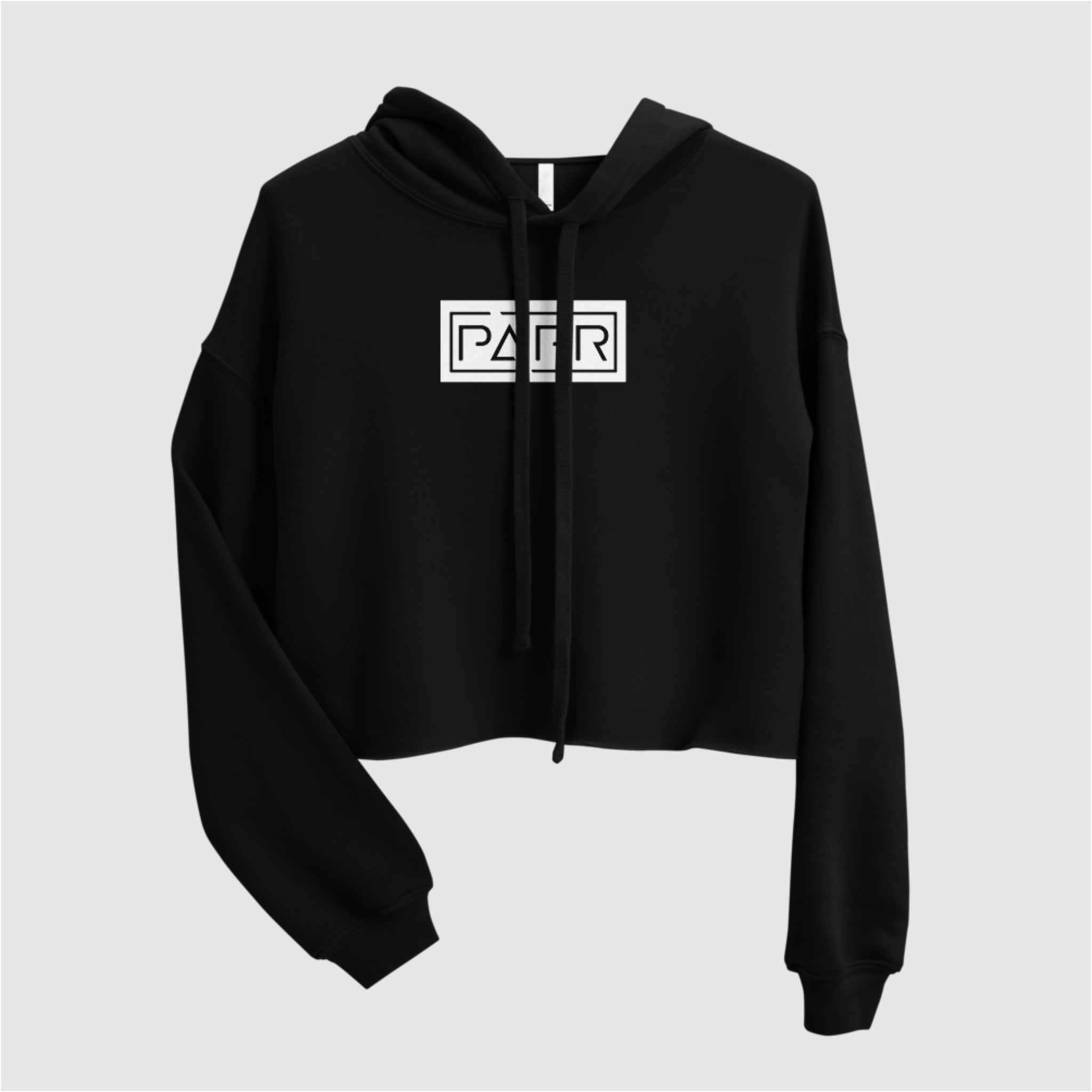 Trans-Block Crop Hoodie (Black)