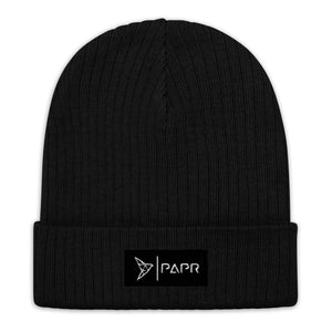 BLK LBL ribbed cuff beanie knit PAPR black label