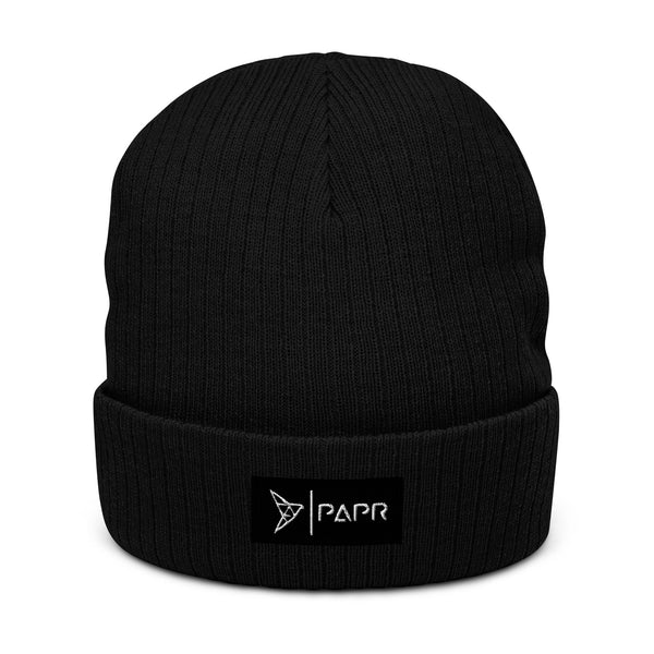 BLK LBL ribbed cuff beanie knit  PAPR black label