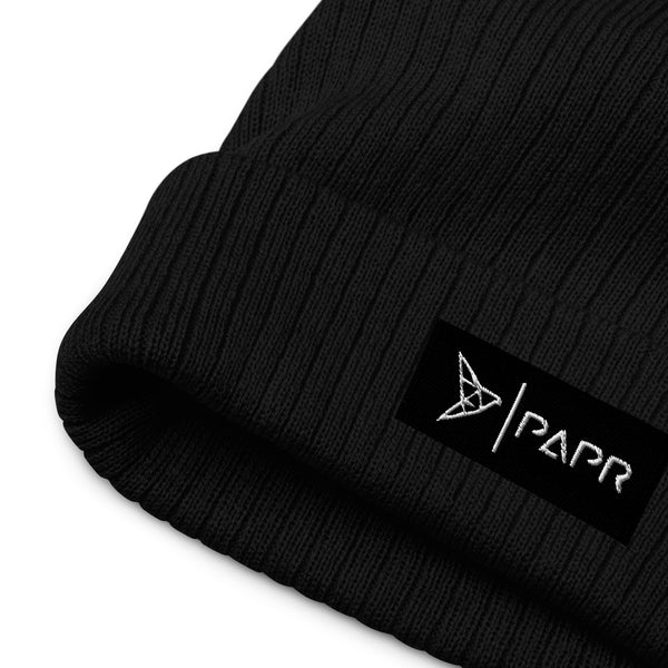 BLK LBL ribbed cuff beanie knit  PAPR black label