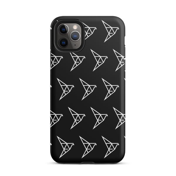 Origami Pattern iPhone case (Black)