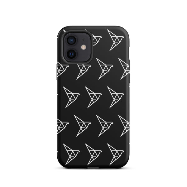 Origami Pattern iPhone case (Black)