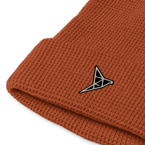 rust waffle beanie origami